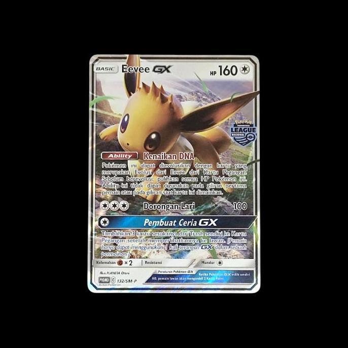 KARTU POKEMON TCG INDONESIA EEVEE GX PROMO POKEMON INDONESIA LEAGUE REGIONAL 132/SM-P RG99