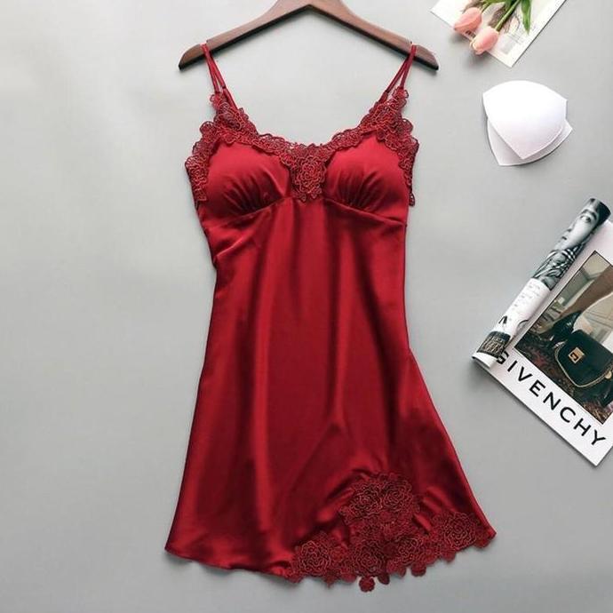 Qiu- Set Baju Tidur Nita Piyama Satin Celana Lingerie Celana Lingerie 1053