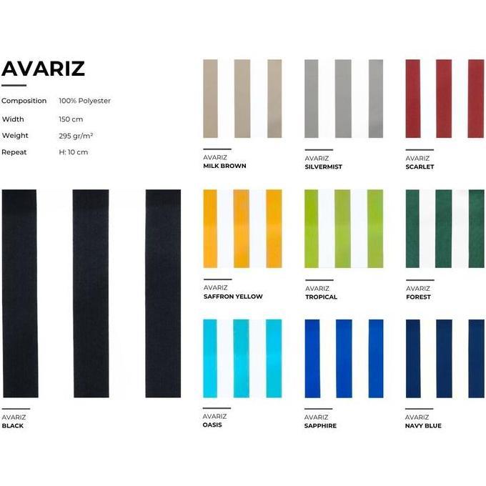 Costurar - Kain Bahan Outdoor Waterproof Cover Sofa Anti Air Motif Stripe Garis Salur Solartex - Ava