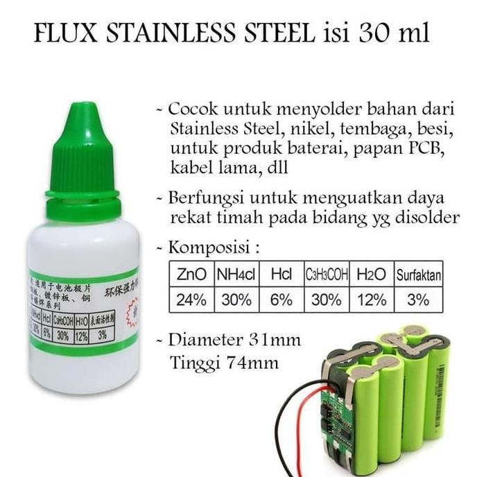 Fluk Flux Solder Stainless Steel 30mL Plate Plat nikel nickel Alqshop