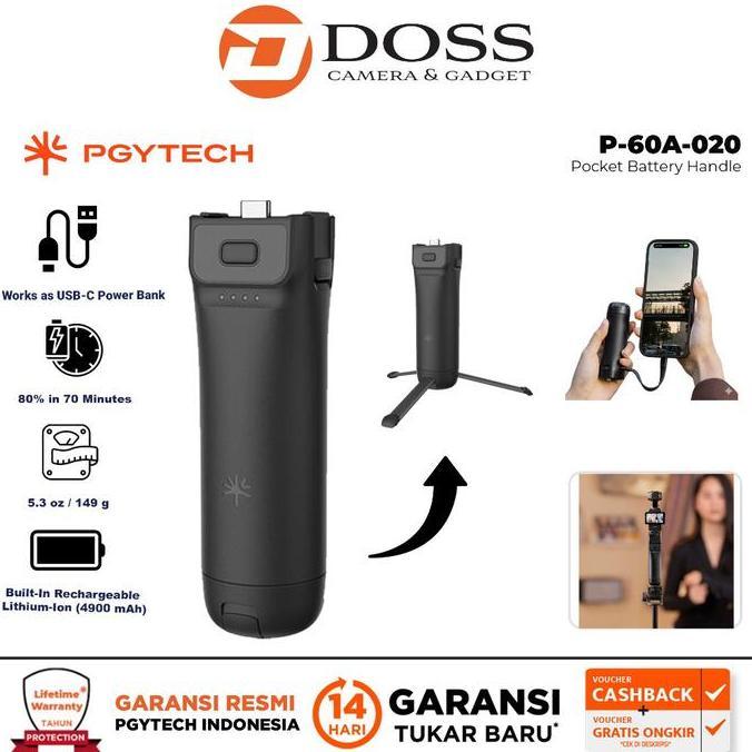 Osc - Pgytech Pocket Battery Handle For Dji Osmo Pocket 3 & 4