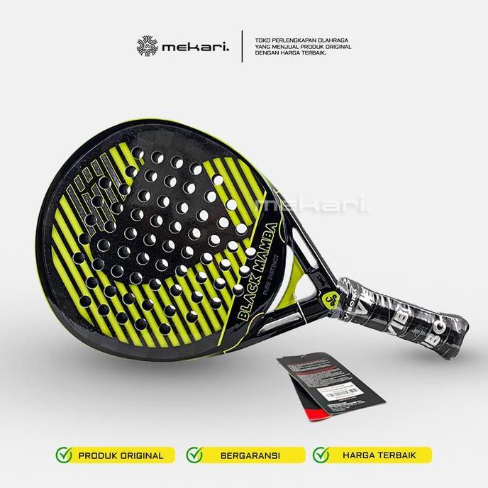 Vibor-A Raket Padel BLACK MAMBA EVO PRO BLACK 2026 - Hybrid Round, Frame Carbon, Faces Jacquard Carb