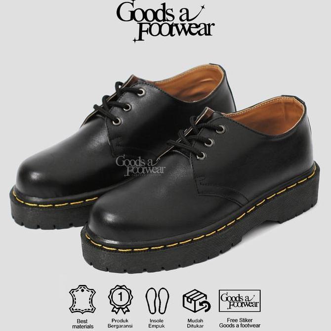 PREMIUM / ICARDI - Sepatu Docmart Pria Derby Low Boots 3 hole Nongkrong Skena