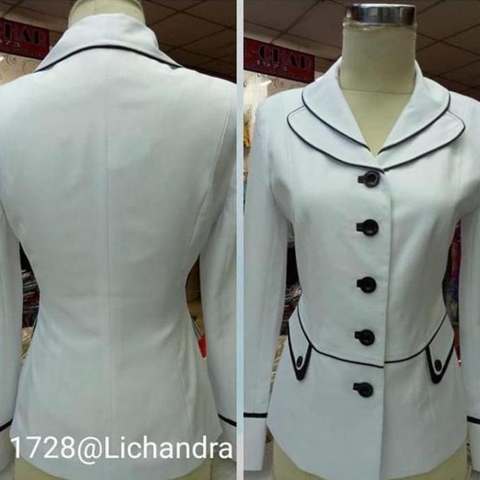 PREMIUM / TERBARU seragam putih lichandra / seragam guru / blazer kerja /seragam pns