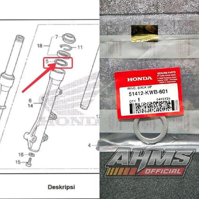 Ring Back Up Shock Depan Vario 150 125 BeAT Scoopy 51412KWB601 Original AHM