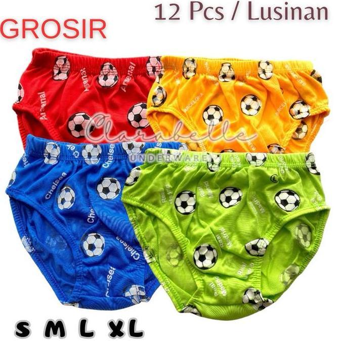 12 PCS  CELANA DALAM ANAK MOTIF BOLA BALL GROSIR LUSINAN