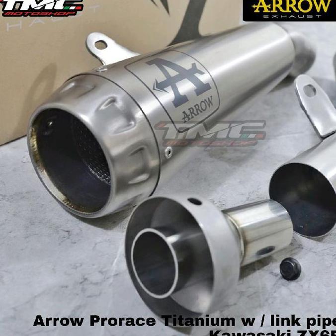 Knalpot ZX6R ZX636 Arrow Prorace Titanium + linkpipe Original Arrow
