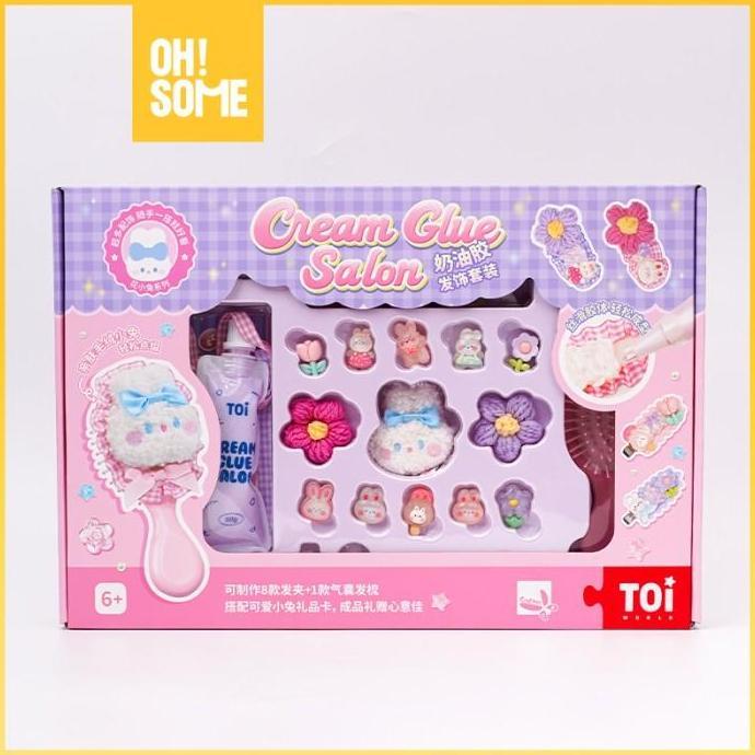 OHSOME Cream Glue Salon Comb DIY Set Mainan Kerajinan Tangan Rakit Sisir Mainan Salon DIY