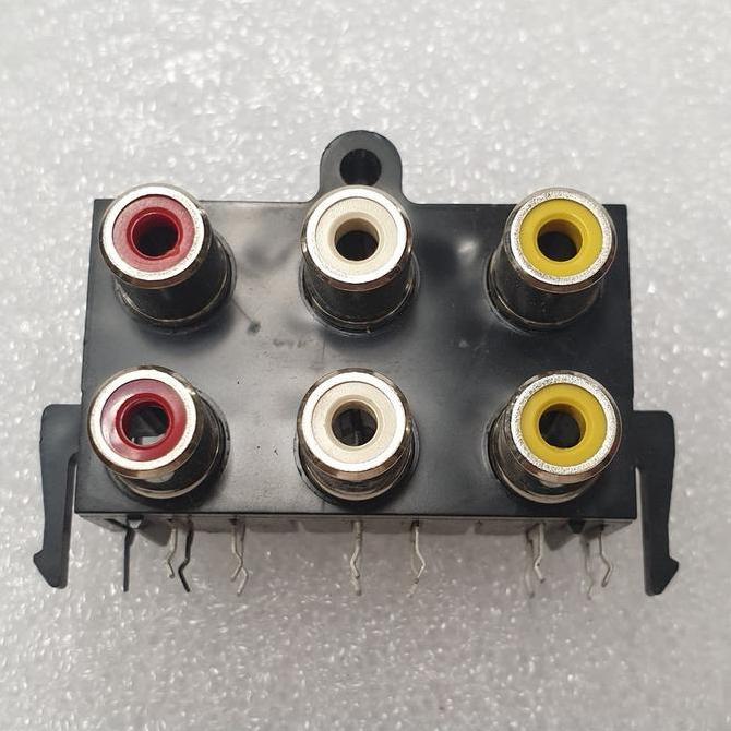 BEJ27 SOCKET FEMALE RCA 6 SLOT LUBANG KONEKTOR AV MERK JALCO