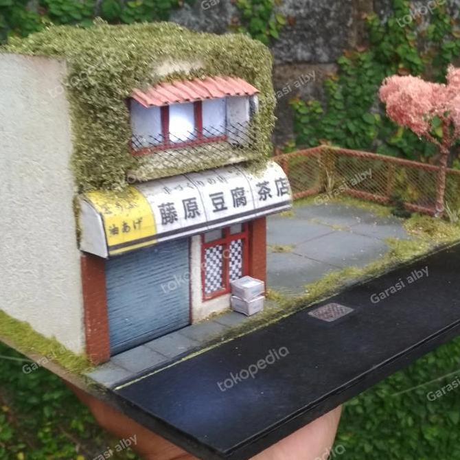 Diorama Diecast Hotwheels Fujiwara Tofu Shop Initial D