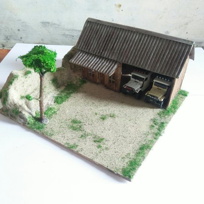 Diorama rumah sederhana skala 64
