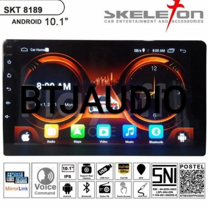 HEAD UNIT TAPE MOBIL DOUBLE DIN SKELETON ANDROID OS 9.0 LAYAR 10 INCH
