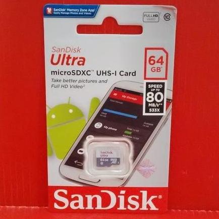 New- Memory Card Microsd Micro Sd Sandisk Ultra Class 10 64G |Microsd 64Gb