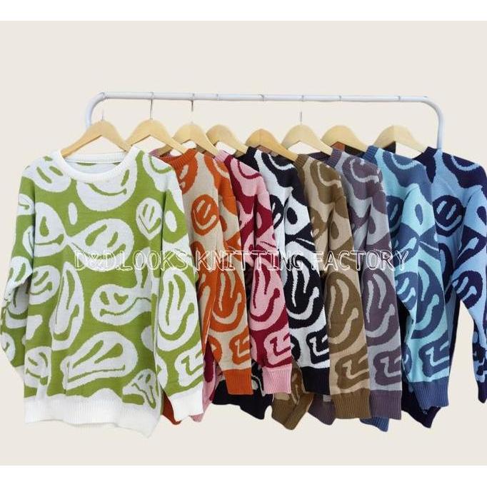 PREMIUM / CREWNECK EMOTICON / SWEATER RAJUT PREMIUM / BAJU RAJUT / ATASAN RAJUT