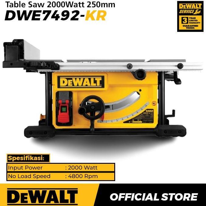 Dewalt Table Saw / Gergaji Meja Listrik 2000 Watt 250mm DWE7492-KR