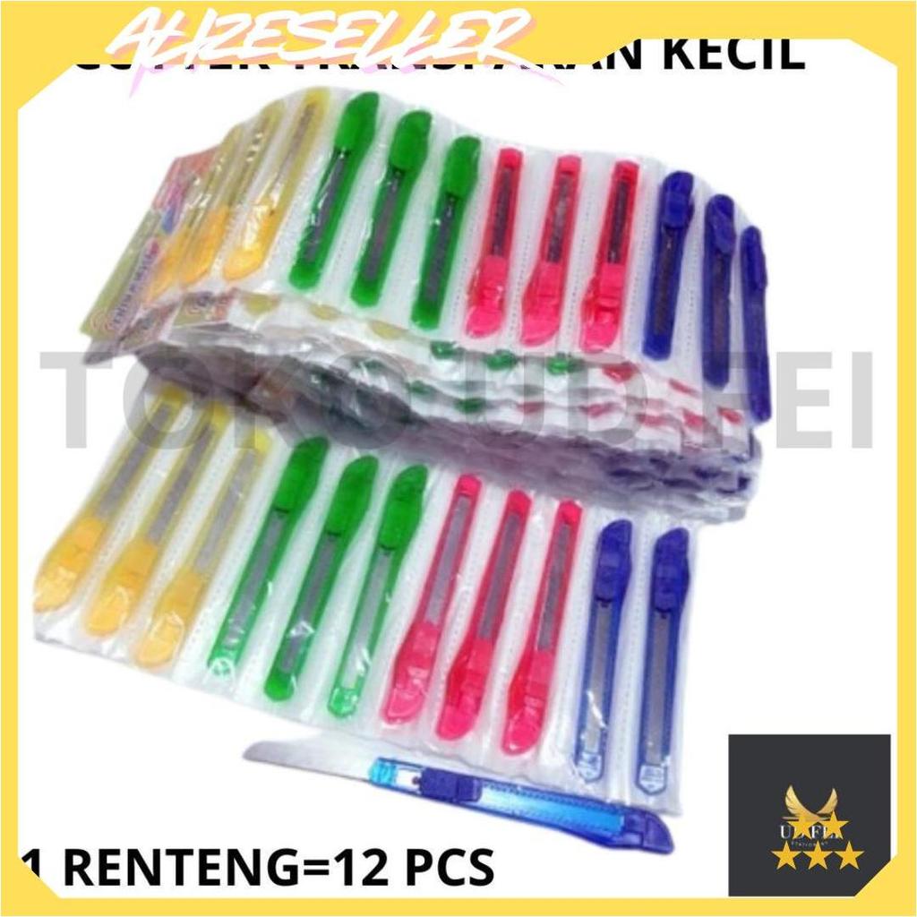 ( 1 RENTENG = 12 PCS) Cutter Kecil/ Cutter Kecil LINKO/ Cutter Renteng Kecil/ Cutter Kecil UDF