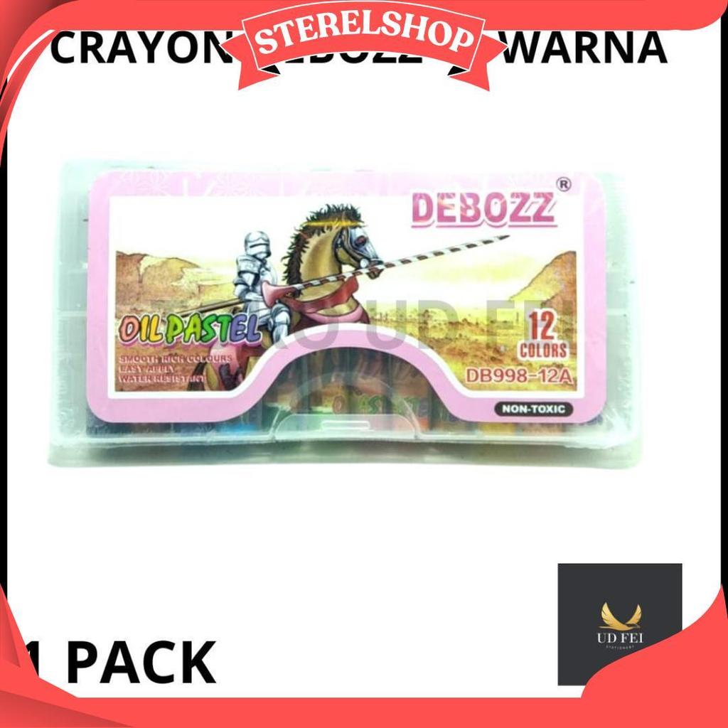 (1 PACK) Crayon Debozz 12 warna/ Crayon Debozz/ Krayon Debozz 12 DB 998-12A UDF