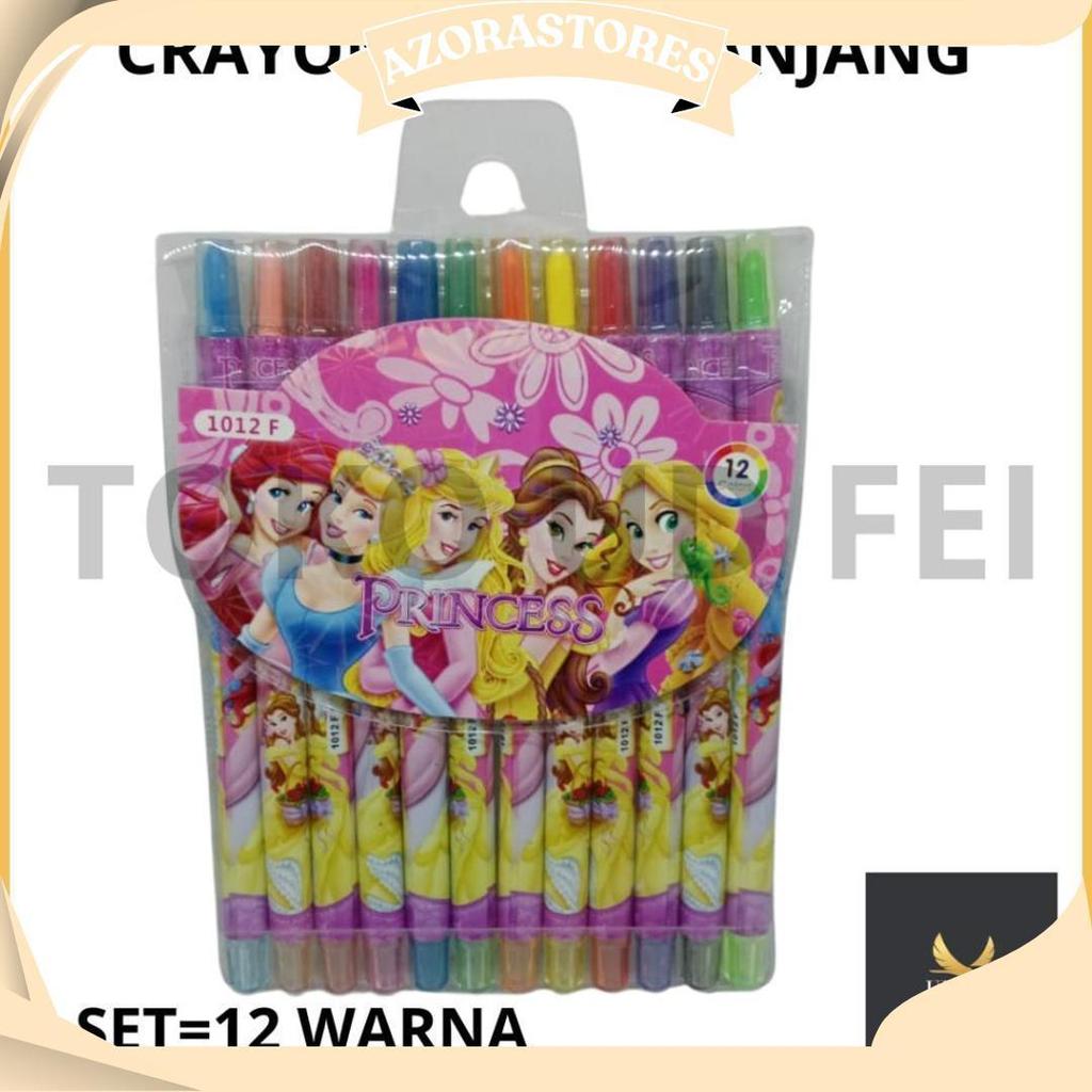 (1 SET=12 WARNA ) Crayon Putar Panjang/ Crayon Putar Fancy/ Crayon Putar/ Crayon Putar Fancy Murah U