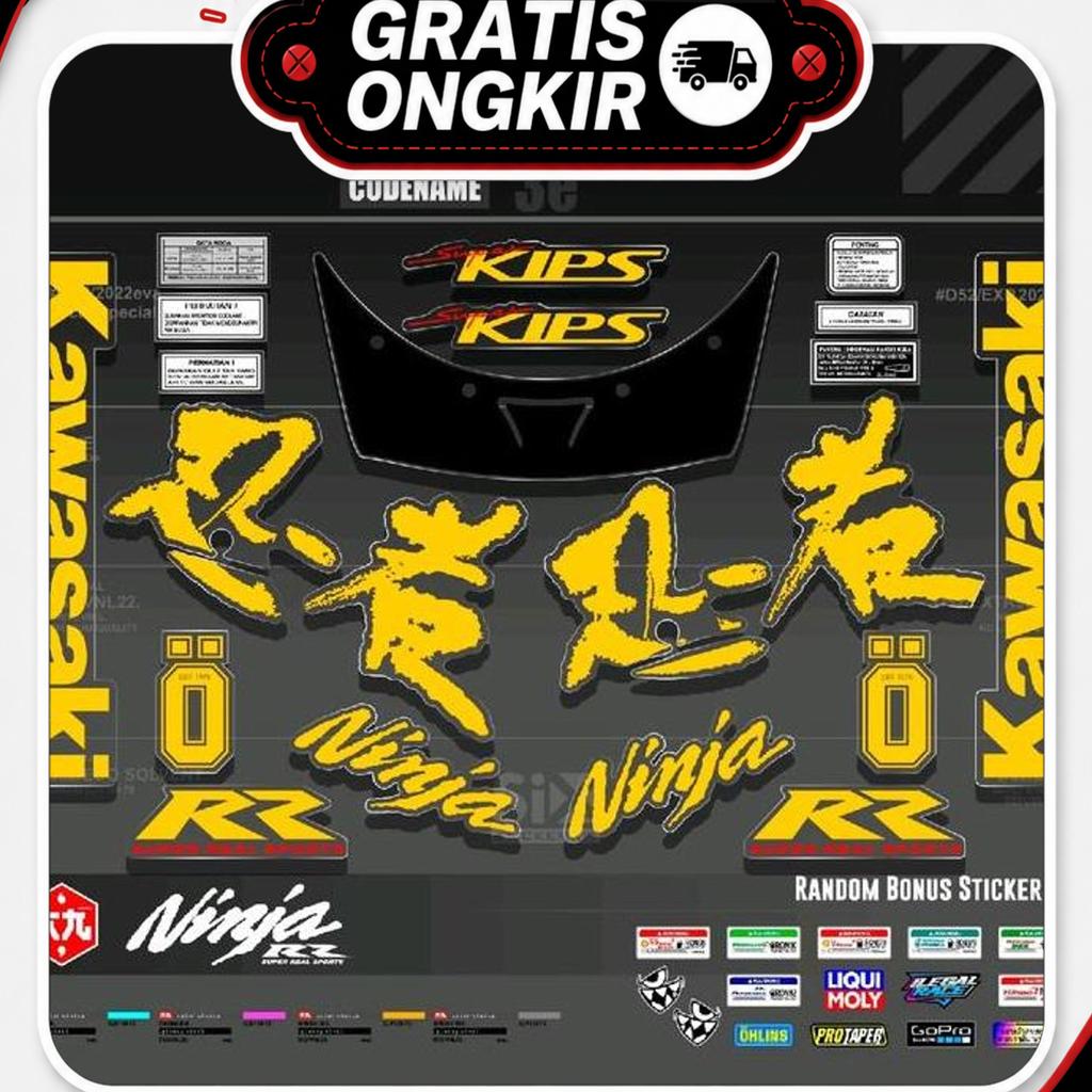 Striping Transparan Ninja Rr Old Kanji/Sticker Ninja Rr Old Transparan