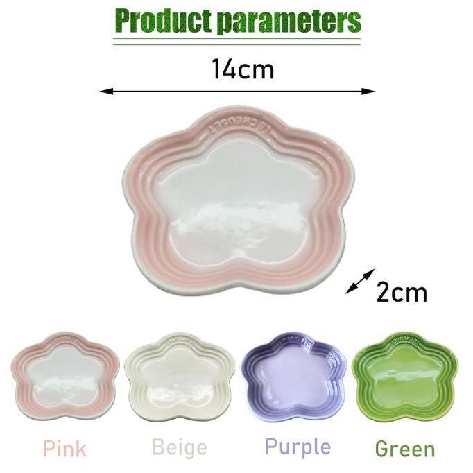 YUZABA Piring Kecil Bunga Plum Warna Solid Keramik 14cm / Piring Kecil Bunga Plum Gradien Keramik Se