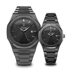 Parlent Couple Palladium Arctic & Palladium Femme Steel - Jam Tangan Couple 40mm & 34mm, Japan Quart