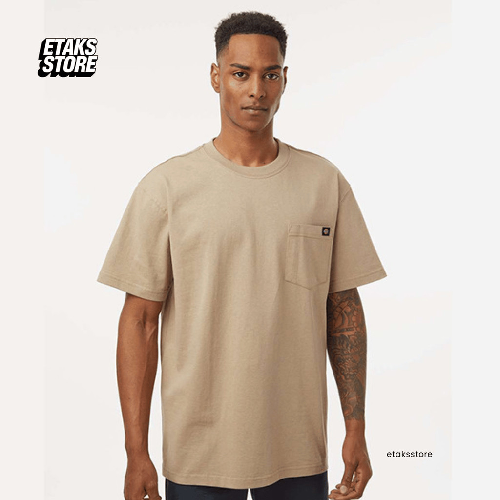 Kaos Dickies  Heavy Weight Pocket Tee Desert Sand  | Tshirt Casual Work Formal | Original Resmi