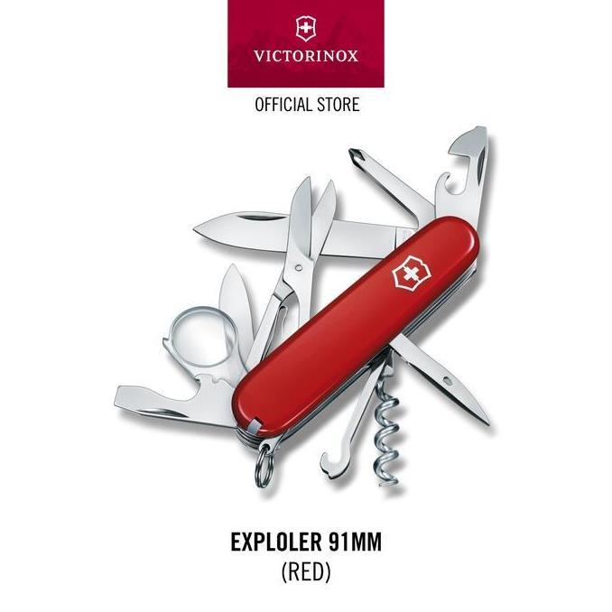 Victorinox Explorer, 91 mm, red [Pisau Lipat] Swiss Army Knife