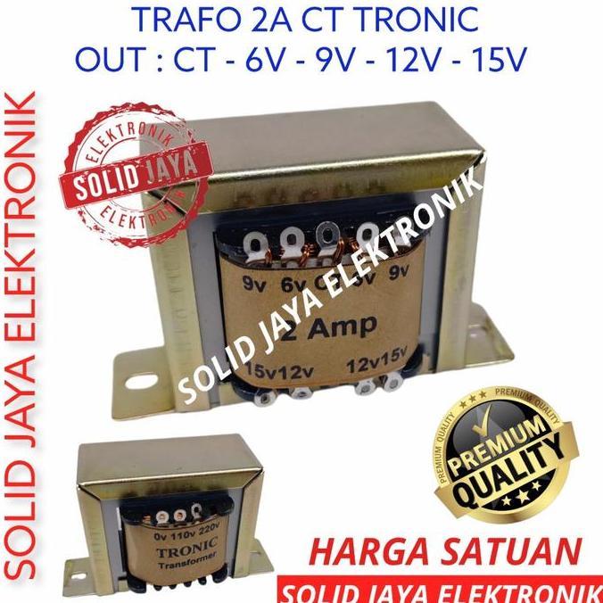 TRAVO TRAFO 2A CT 6V 9V 12V 15V CT TRONIC KOTAK 1 A AMPER CT 6 9 12 15 V VOLT TRAVO TRANSFORMER 2 AM