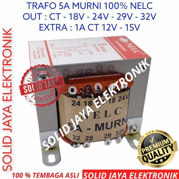 TRAVO TRAFO 5A MURNI BESAR ASLI TEMBAGA CT 18V 24V 29V 32V NELC 5 A CT ASLI