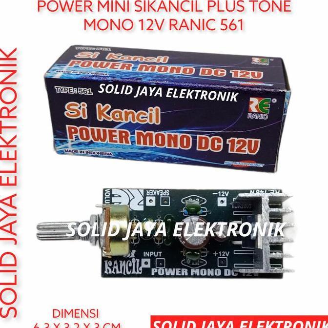 KIT POWER MINI MONO SI KANCIL 12V DC TDA2003 TONE AMPLI RANIC 561 PROMO