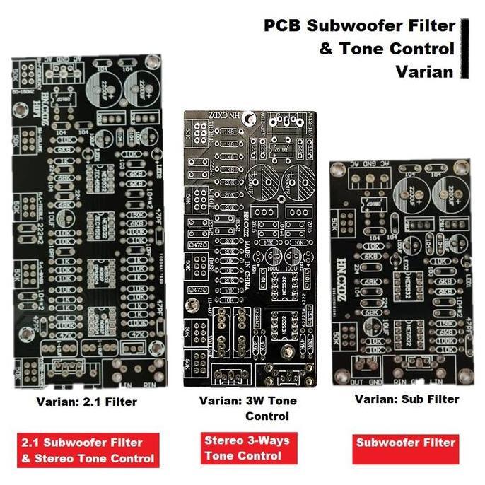 PCB DIY HIFI Audio Stereo Filter 2.1/Subwoofer/Tone Control IC NE5532 MI99