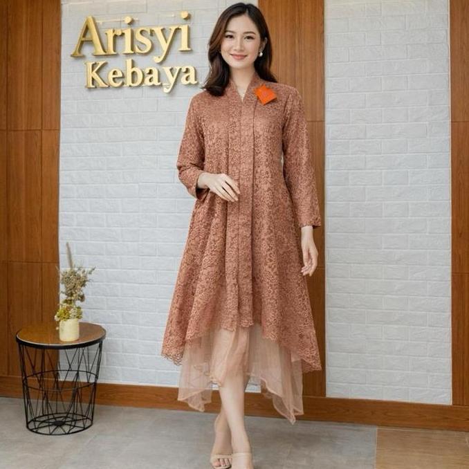 Dress kondangan busui friendly bahan brukat premium(DB)