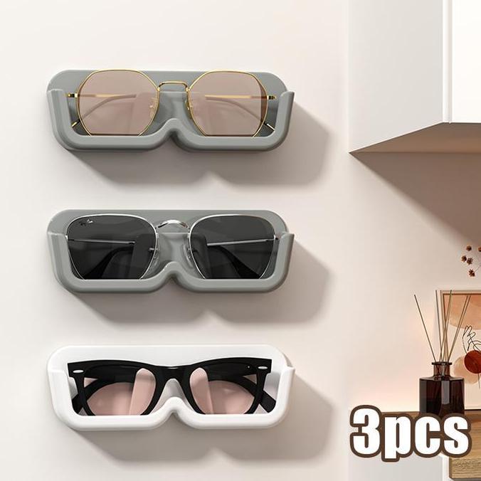 MUZACIO 3Pcs Rak Kacamata Dinding Tempat Tempat Kacamata Gantung Dinding Rak Display Kacamata
