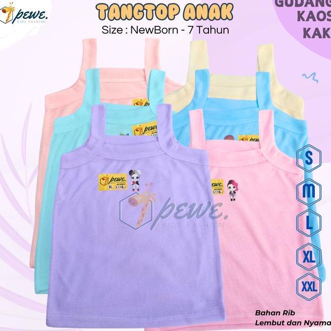 Chensui- 6 Pcs Singlet Anak Perempuan /Kaos Dalaman Anak Cewek/ Kaos Dalam Bayi Kaos Dalam Anak 8-10