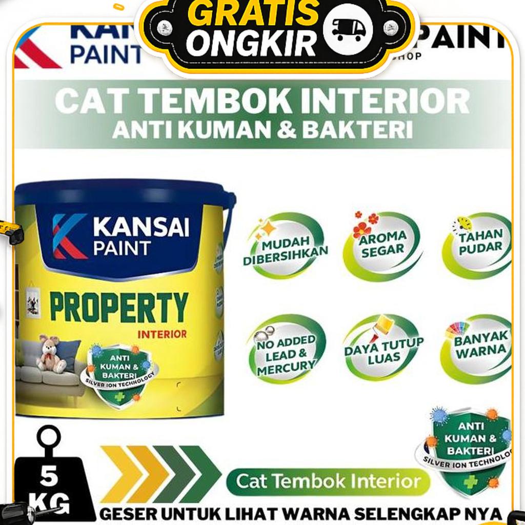 Kansai Property Interior 5Kg Abu Abu Cat Tembok Dalam Ruangan Warna Abu Abu 5Kg