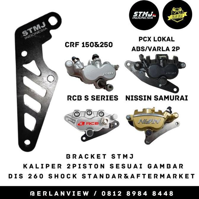 // BREKET STMJ 2P DISC 260MM KALIPER CRF, NISSIN SAMURAI, PCX ABS, VARIO *