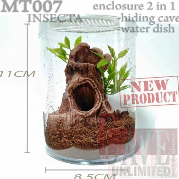 HC023 MINI HIDING CAVE WATER DISH POHON KAYU TARANTULA INSECTA