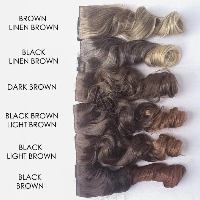HAIR CLIP RAMBUT PALSU WANITA HAIRCLIP RAMBUT SAMBUNG KOREA BIG LAYER LURUS WAVY CURLY - LURUS GRADA