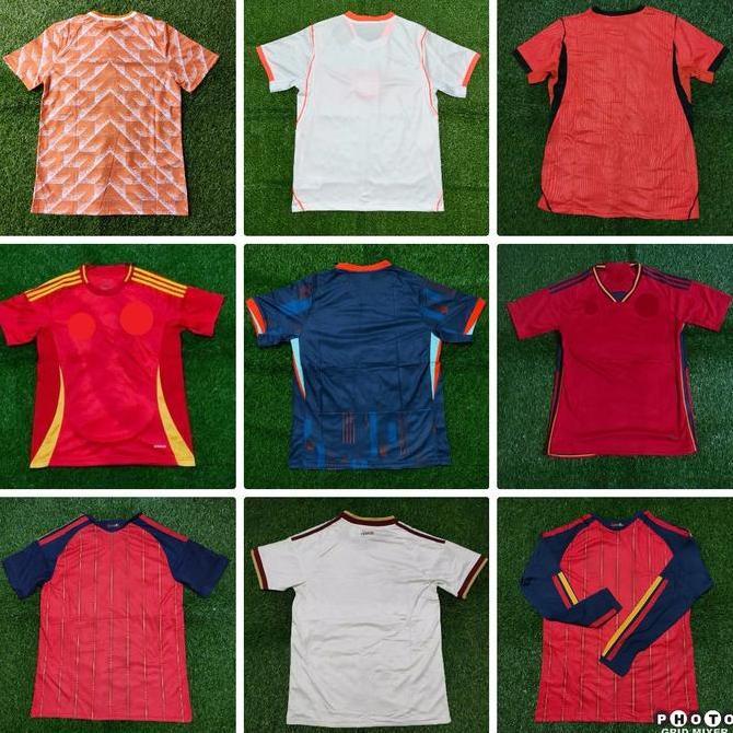 ALNEUM RETRO BELANDA SPANYOL HOME AWAY JERSEY BAJU BOLA LONG SLEEVE PIALA DUNIA EROPA 2024 2026 GRAD