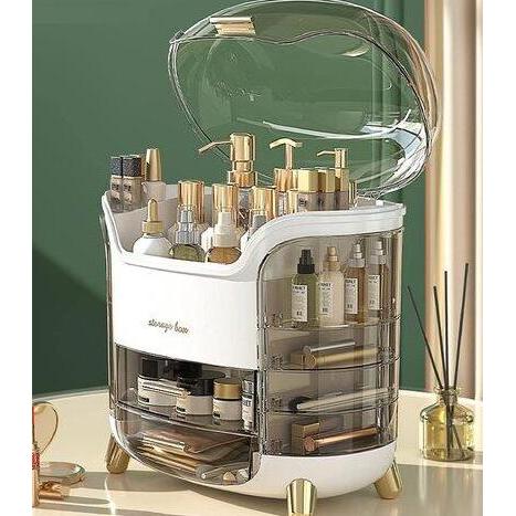 SUGIESTA Kotak Make Up Storage Box Cosmetic Organizer Dustproof - Putih, Simpan dan Susun Make Up de
