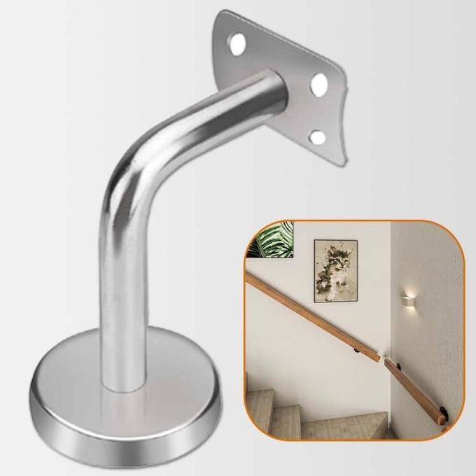 QYUISHOP Bracket Handrail Stainless Penyangga Pegangan Tangga Tembok Adjustable Flexible 6*6cm Brack