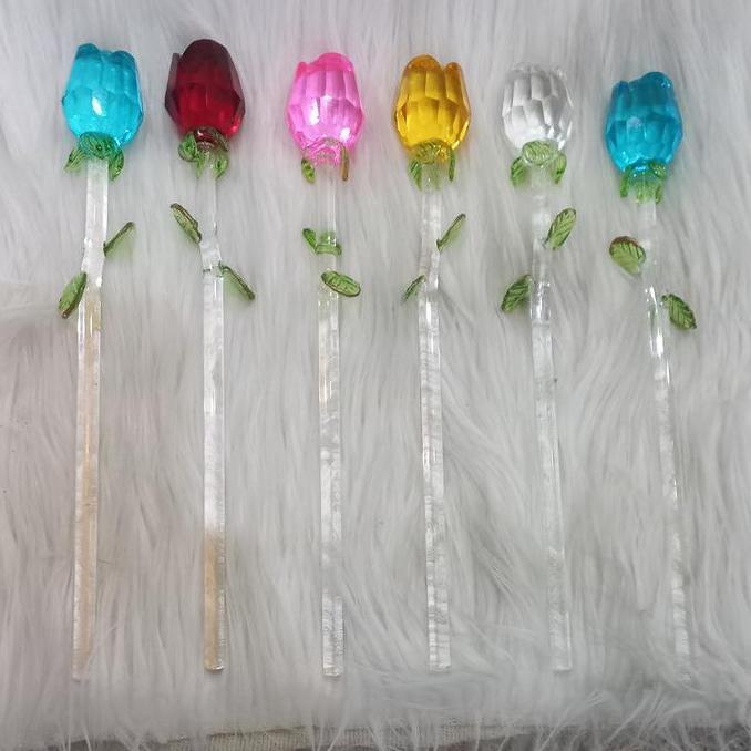 Bunga Tulip kristal 1 set KS
