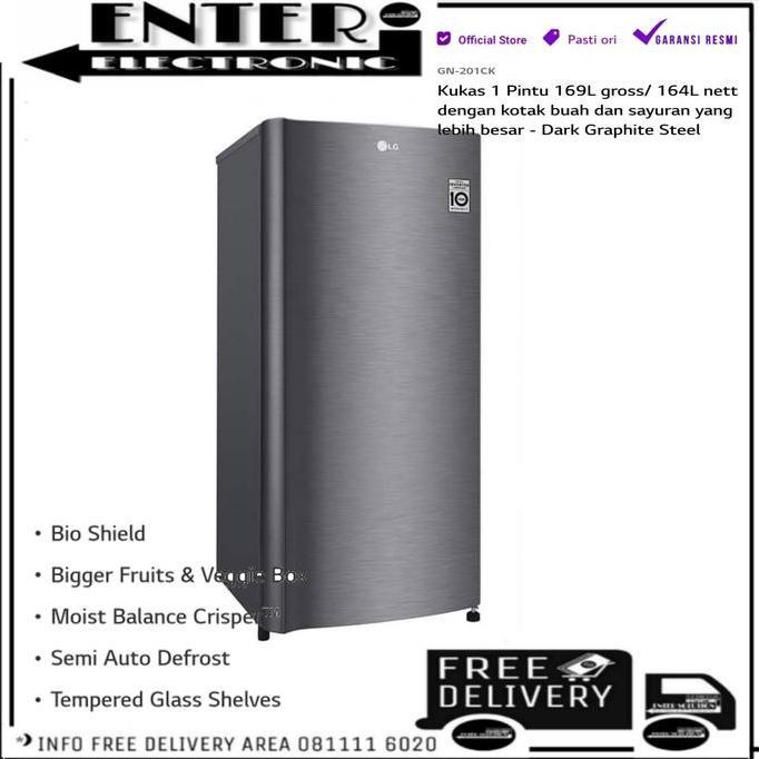 Bestseller- LG GN201CK - LEMARI ES 1 PINTU LG 169L 164L KULKAS 1 PINTU LG GN 201CK