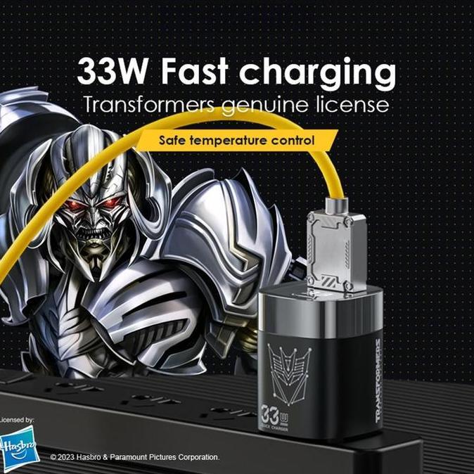 Monster x Transformers K01/ K02 Adaptor Kepala Charger PD 33W Fast Charger Digital Display (TERBAIK)