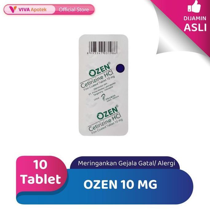 Healthy- Ozen 10 Mg / Cetirizine / Gatal / Alergi (10 Tablet)