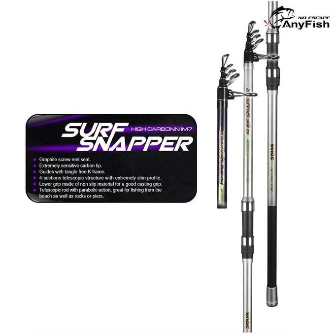 BEBAS ONGKIR - Anyfish SURF SNAPPER (S TELE) Fishing Rod Jorang Pancing Surf Antena