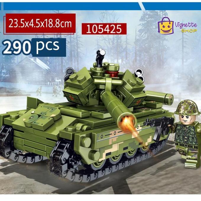 [CUCI GUDANG] Sembo Block Mainan Balok Susun Sembo Army Tank 105425-105428 Edukasi Anak Laki-laki Br