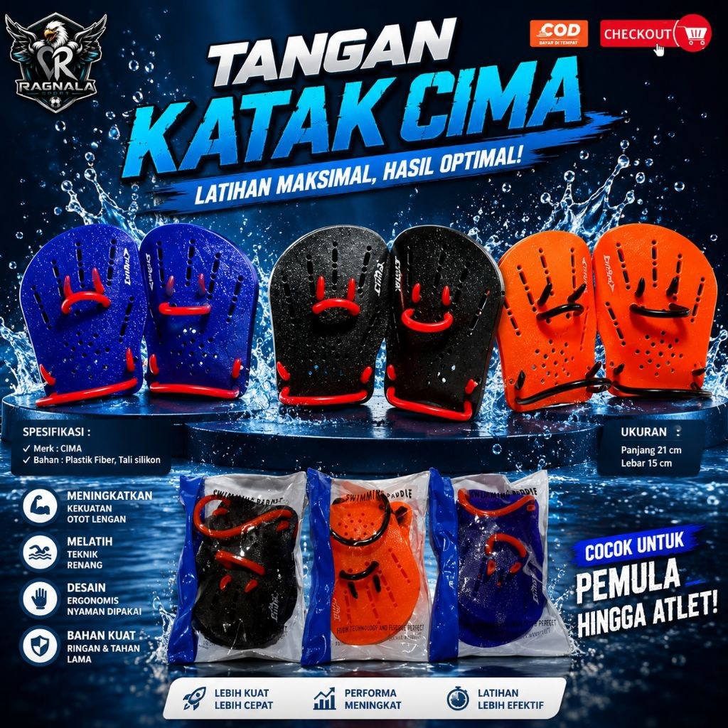 HAND SWIM PADDLE CIMA - TANGAN KATAK CIMA - IMPORT