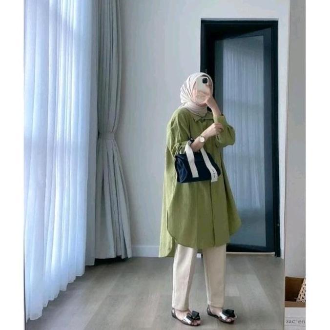 [CUCI GUDANG] Long Tunik Cotton Linen/Tunik Linen Standar-Jumbo