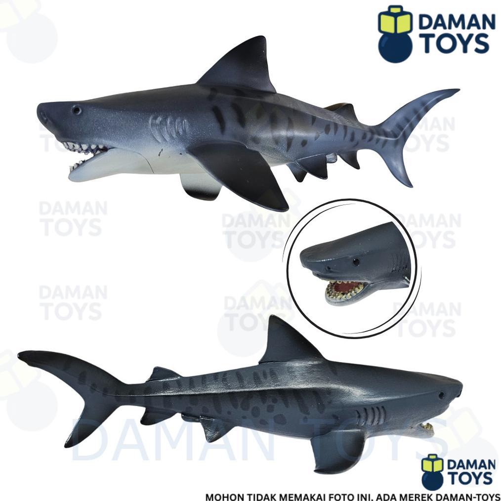 Figure Miniatur Hiu Macan -Tiger Shark 15 cm mainan laut